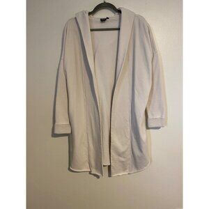 Monob Women’s S Hooded Open Front Cardigan Jacket Cream Lagenlook Oversized
